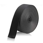 Bujingyun 1 Inch Wide Black Nylon Heavy Webbing Strap, 10 Yards