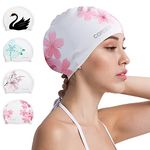 COPOZZ Silicone Swim Cap for Women, Protecting Hair and Ears, Suitable for Women with Long Hair to Keep Hair Dry