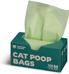 Panther Armor Cat Poop Bags, 100 Unscented Pet Waste Bags, 13x9in Kitty Litter Bags, Leak Proof & Odor Proof, Sac Litiere a Chat
