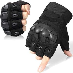 wtactful Tactical Gloves Fingerless Half Finger Gloves for Army Gear Driving Paintball Airsoft Riding Motorcycle Motorbike Hunting Cycling Work Men Women Size Medium Black