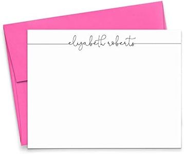 Personalized Stationery for Women, Modern Stationary for Women, FLAT OR FOLDED Note Cards with Envelopes, Your Choice of Colors and Quantity