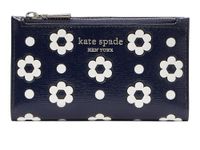 Kate Spade New York Women's Morgan Daisy Dot Embossed Saffiano Leather Small Slim Bifold Wallet, Parisian Navy Multi, One Size, Parisian Navy Multi, One Size, Morgan Daisy Dot Embossed Saffiano