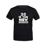 Designer Unicorn 30 is The new Eighteen printed poly cotton unisex tee gift for 30th Birthday (X-large 42) Black