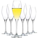 FAWLES Crystal Tulip Champagne Glasses Set of 6, Champagne Flutes, 9 Ounce Capacity, Suitable for Champagne, Prosecco, Sparkling Wine