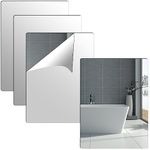 Olicky 4 Pcs Self Adhesive Mirror Tiles 30x40 cm, Wall-Mounted 2mm Thick Acrylic Wall Mirrors Stickers for Home Decoration, Bathroom, Bedroom