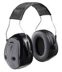 3M Peltor H7A-PTL Over-the-Head Earmuffs, 26DB Noise Reduction Ratting, Push to Listen, Headband Headset (Grey and Black, Pack of 1)