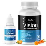 medzzi Clear Vision 60 Veg Tablet & Clear Vision Eye Drop 10ml |100% Ayurvedic Formula for Digital Eye Strain For Dryness | Eye Health+ with Lutein/Zeaxanthin