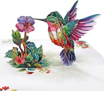 CUTPOPUP Hummingbird Birthday Card Pop Up, Mothers Day, 3D Popup Greeting Card (Hummingbird Purple Flower)