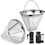 brikinte Reusable Cone Coffee Filter, 304 Stainless Steel, 1 Count, Fits Ninja Dual Brew Pro, Coffee Bar Brewer 8-12 Cup, Black & Decker, Cuisinart, Hamilton Beach, #4 Cone Shape