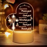 Christian Gifts for Women - Christian Gifts Engraved Night Light, Religious Baptism Gifts with Praying Words, Christian Praise and Worship Inspiration Gifts for Women Men Girl Friend, Christmas Gifts