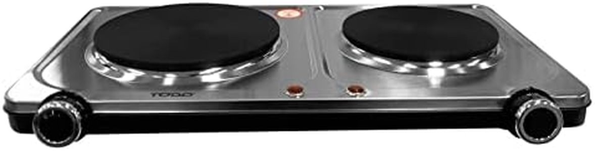 TODO 2250W Twin Hotplate Electric Cooktop Dual Plate Stainless Steel