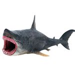 FLORMOON Toys Megalodon Whale Figure - Realistic Hand-Painted Huge Shark Figurine - Animals Action Educational Learning Figures Sea Creature Toy Decorative Collection Gift for Kids