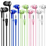 Factorymall Wholesale Bulk Earbuds Headphones 100 Pack Multi Colored for School Classroom Students Kids Children Teen and Adult(5 colores)