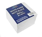 Bright Ideas White Paper Note Block Refill, White, 9cm x 9cm Sheet Cube Note Box with White Sheets, Memo Block and Dispenser Message Pad & Small Writing Paper for School Office Home