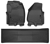 Husky Liners Custom Fit WeatherBeater Molded Front and Second Seat Floor Liner for Select Ford F-250 /F-350 Models (Black)