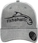 Fishoholic Snapback Baseball Fishing Hat - Mesh Trucker Fishing Gift for Dad Father