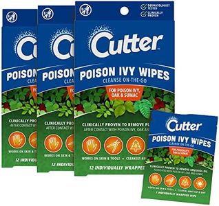 Cutter Poison Ivy Wipes, On-the-Go Cleansing for Poison Ivy, Oak & Sumac, 12 Wipes, (3 Pack)