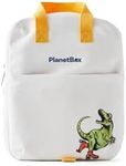 PlanetBox Lunch Tote Bag – Rockin Dino Edition 2-in-1 Convertible Backpack Lunch Tote with Adjustable Straps, Pockets and Water-Resistant Interior – Durable, BPA-Free, and Machine Wash Safe