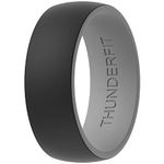 ThunderFit Silicone Wedding Rings for Men - 10 Rings / 7 Rings / 4 Rings / 1 Ring - 2 Layer Round Rubber Engagement Bands - 8.7mm Wide - 2mm Thick