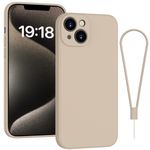 Andwing For iPhone 13 Case Silicone Case Soft Ultra Phone Case Slim Protective Shockproof Cover Scratch-Resistant Microfiber Lining, 6.1" Khaki