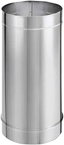 DuraVent DuraBlack 24 by 6 Inches Stainless Steel Single Wall Wood Burning Stove Pipe Connector with Adjustable Length, Silver