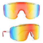 Karsaer Cycling Sports Sunglasses Windproof Goggles for MTB Running Beach Volleyball Baseball Large 80s Visor Shades B5078