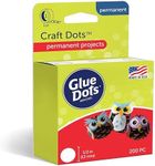 Glue Dots, Craft Dots, Double-Sided, 1/2", .5 Inch, 200 Dots, DIY Craft Glue Tape, Sticky Adhesive Glue Points, Liquid Hot Glue Alternative, Clear