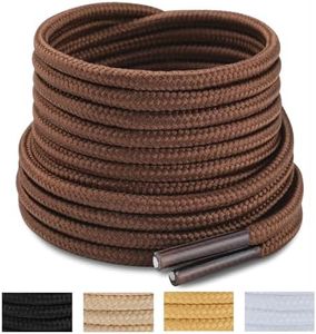 Handshop 2 Pairs Round Boots Shoelaces 3.5 MM Athletic Replacement Shoe Laces 30-63” Shoestrings For Running Sporting Walking, Brown, 40"(102cm)