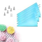 FansQ 8-Piece Set Of Reusable Piping Bag Silicone Pastry Bag And Piping Nozzle, Used For Pastry Decoration, Used For Cream, Ice Cream, Jam, Cookie