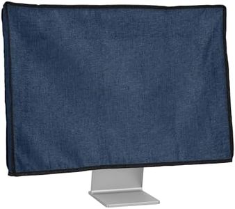 kwmobile Dust Cover for 31-32" Monitor - Linen Monitor Display Protector - Protect Your Computer Screen - Blue Grey