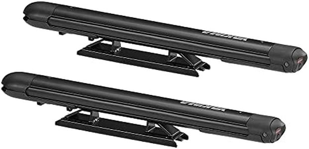 Yakima EXO SnowBank 5 Ski or 4 Snowboard Universal Car Mount Travel Roof Rack with Double Joint Hinge, SKS Lock, and 1 Button Access, Black