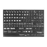 PATIKIL English Keyboard Stickers, Universal Keyboard Replacement Cover for Notebook Desktop Computer Style 5, Black Background White Lettering