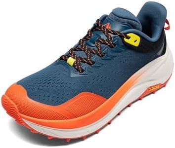 NORTIV 8 Men's Wide Toe Box Trail Running Shoes Cushion Walking Barefoot Tennis Workout Gym Cross Training Shoe Fashion Sneakers Whitney,Size 7.5,Blue/Orange,SNRS25001M