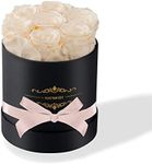 NATROSES Preserved Real Roses in a Box, Flowers That Last Up to 3 Years, Long Lasting Roses Gifts for Her, Birthday Gifts for Women (Buttermilk)