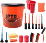 SPTA 29Pcs Car Wash Bucket Set, 15L Scratch Free Detailing Bucket with Car Wash Filter, Wash Mitt Sponge Towels Tire Detailing Brush Set, Exterior Interior Car Detailing Set, Complete Car Care Tools