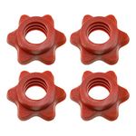 OTOTEC 4x 25mm Barbell Bar Hex Nuts 1 Inch Red Spin-Lock Collars Fitness Equipment Accessories For Lifting Barbells Dumbbell Bars