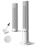 Midea MTF25FRWUK 40'' Tower Fan for Bedroom, 9m/s Powerful Cooling, Omni Remote, 90° Oscillating with Innovative Detachable & Washable Design, 4 Speeds, 28dB Quiet Standing Fan for Home, White