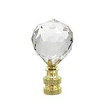 Aspen Creative 24007-11 Clear Faceted Crystal Lamp Finial in Brass Plated Finish, 2 1/4" Tall (1 Pack)