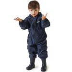 Regatta Kids Splosh III Waterproof Puddle Suit - Navy - 2-3 Yrs