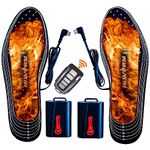 HIWARM Electric Heated Insoles with Remote Control, Far Infrared Heating Foot Warmers for Men Women, 4 Constant Temperatures Rechargeable Battery, Thermal Shoe Insoles for Skiing, Hiking, Camping