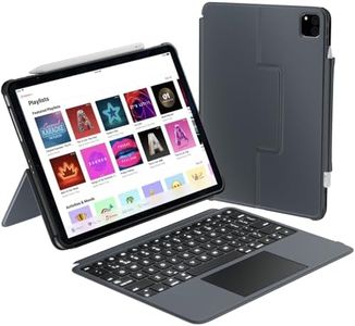 Macally iPad Air 13 Inch Case Keyboard (M2, 2024) | iPad Pro 12.9 Keyboard Case (5/6th Gen) Detachable Backlit Keyboard with Large Trackpad, Multi-View Stand, Pencil Holder