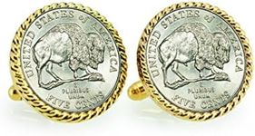 American Coin Treasures 2005 Bison Nickel Rope Bezel Cuff Links