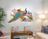 Decals Design 'Peacock Birds Nature' Wall Sticker (PVC Vinyl, 60 cm x 90 cm),Multicolour