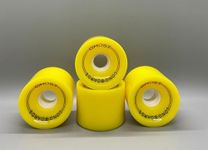 GHOST BOARDS Ghost Wheels - 70MM 78A Long Board Wheels with ABEC-7 Bearings for Cruising & Carving - Solid Urethane Wheels for Tricks - Urethane Skateboard Wheels Built for Tricks & Control (Yellow)