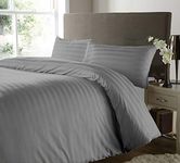 SeventhStitch 500 Thread Count 100% Egyptian Cotton Duvet Cover with Pillow Cases Bedding Sets Double King Super King Size Quilt Covers (Grey, King)