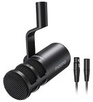 MAONO USB Podcast Recording Mic for YouTube Dynamic Studio Microphone with Mic Gain, Plug & Play, Metal Structure, Voice-Isolating Technology, Cardioid Pattern for PC, Singing, Video Recording-PD100U