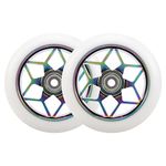 Dciustfhe 2 Pcs 110mm Scooter Wheels Colorful Pu Wheels Thick Stunt Car Wheels with Bearings(White)