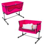 Chicco Junior Next2You Bedside Cot | Blue Fold Down Bedside Crib Toy | Dolls Nursey Cot | Doll Accessory Toys | Dolls Nursery Pushchair & Pram Toys For Kids | 3+ (Pink)