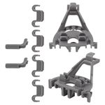 Walmine Grey 00428344 Dishwasher Bearing Lower Rack Flip Tine Clip Kit Replacement for Bosch, Replaces 00418499 418499 420199