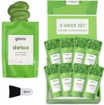 Glorio DETOX: 8 Cleansing Clay Face Mask Treatments - Rare Green Clay - 8 Week Beauty Set - Minimizes Pores, Blackheads, Breakouts - Glycolic + Salicylic Acid, Indian Clay, Spa Gift Set, Face Skincare